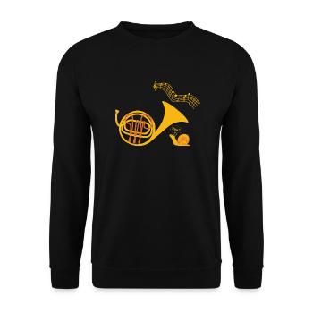 Funny shirt french horn musical instrument - Unisex Sweatshirt - black - Front - Alina (178cm) & Michal (187cm)