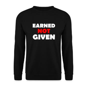 Earned Not Given - Unisex Pullover - Schwarz - Vorne - Alina (178cm) & Michal (187cm)