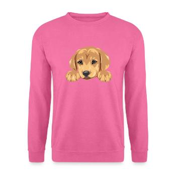 Niedlicher Golden Retriever Welpenkopf - Unisex Pullover - Pink - Vorne