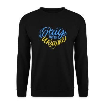 Valeewear - Solidarity with Ukraine - Unisex Sweatshirt - black - Front - Alina (178cm) & Michal (187cm)