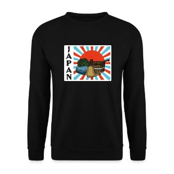 Japan Sauna Massage Banja Saunaclub Saunameister - Unisex Pullover - Schwarz - Vorne - Alina (178cm) & Michal (187cm)