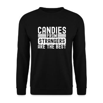 Sarcastic Strangers Candy - Unisex Pullover - Schwarz - Vorne - Alina (178cm) & Michal (187cm)