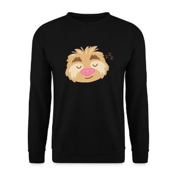 Visage de paresseux endormi super mignon - Sweat-shirt Unisexe - noir - Devant - Alina (178cm) & Michal (187cm)