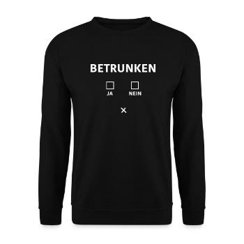 Betrunken ja nein - Unisex Pullover - Schwarz - Vorne - Alina (178cm) & Michal (187cm)