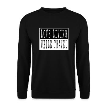 Camping Funny Calligraphic Hiking Eat Sleep Travel - Unisex Sweatshirt - black - Front - Alina (178cm) & Michal (187cm)