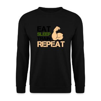 Biceps Eat Sleep Train - Unisex Sweatshirt - black - Front - Alina (178cm) & Michal (187cm)