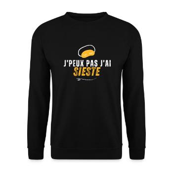 J'peux pas j'ai sieste - Sweat-shirt Unisexe - noir - Devant - Alina (178cm) & Michal (187cm)