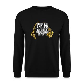 Angler Fishing Fishing Rod Fishing - Unisex Sweatshirt - black - Front - Alina (178cm) & Michal (187cm)