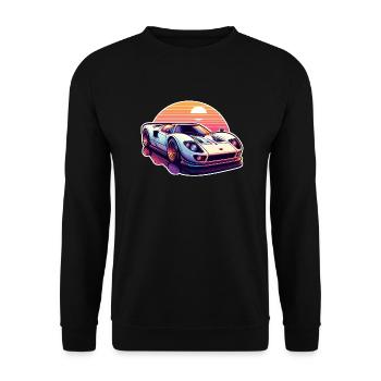 voiture vintage couché de soleil - Sweat-shirt Unisexe - noir - Devant - Alina (178cm) & Michal (187cm)