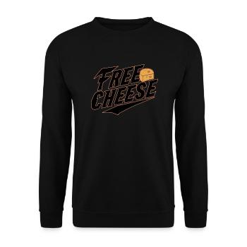 Kostenloser Käse - Unisex Pullover - Schwarz - Vorne - Alina (178cm) & Michal (187cm)