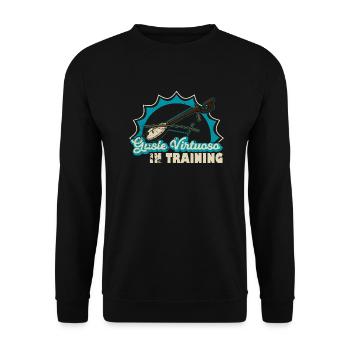 Gusle Virtuoso in training Serbia Balkans - Unisex Sweatshirt - black - Front - Alina (178cm) & Michal (187cm)