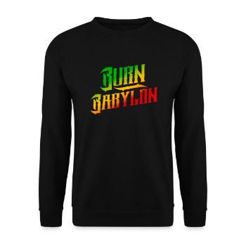 Burn Babylon Rasta Colors - Unisex Sweatshirt - black - Front - Alina (178cm) & Michal (187cm)