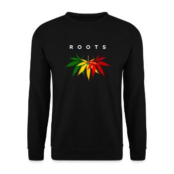 Minimalist Roots Rasta Colors Reggae - Unisex Sweatshirt - black - Front - Alina (178cm) & Michal (187cm)