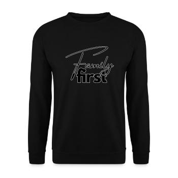 Family first - Unisex Sweatshirt - black - Front - Alina (178cm) & Michal (187cm)