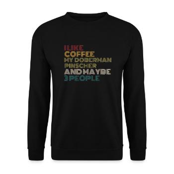 Amateurs de café Doberman Pinscher Propriétaire de chien Funny Qu - Sweat-shirt Unisexe - noir - Devant - Alina (178cm) & Michal (187cm)