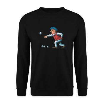 Franzose spielt Petanque für einen Petanque - Unisex Pullover - Schwarz - Vorne - Alina (178cm) & Michal (187cm)