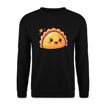 Süßer Empanada Comic - Unisex Pullover - Schwarz - Vorne - Alina (178cm) & Michal (187cm)