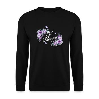 The Purple Floral Bride - Unisex Sweatshirt - black - Front - Alina (178cm) & Michal (187cm)