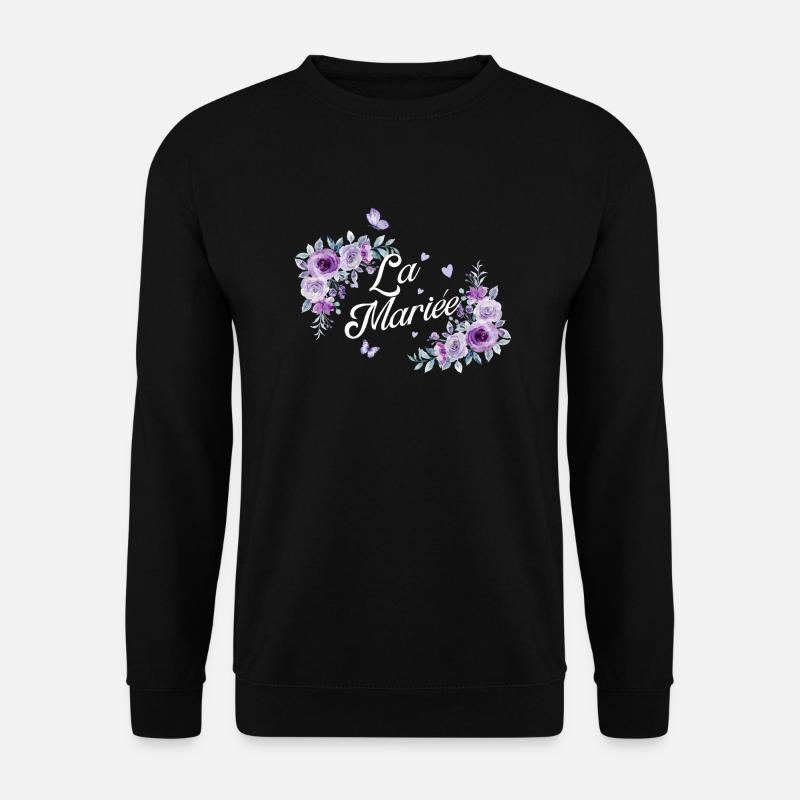 Die lila Blumenbraut - Unisex Pullover - Schwarz