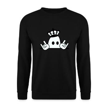 Cute Metal Halloween Ghost King Crown Ghost - Unisex Sweatshirt - black - Front - Alina (178cm) & Michal (187cm)