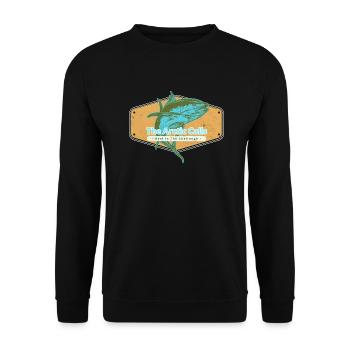The Arctic Calls Reel in the Challenge - Unisex Sweatshirt - black - Front - Alina (178cm) & Michal (187cm)