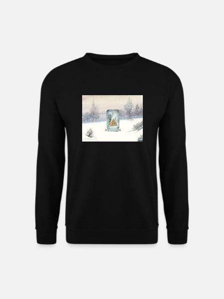 Winterhüttenweihnacht Winter Cabin Christmas - Unisex Pullover - Schwarz