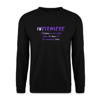 KRANKENSCHWESTER KRANKENSCHWESTER DOKTOR HUMOR DRÖLES 7 - Unisex Pullover - Schwarz - Vorne - Alina (178cm) & Michal (187cm)