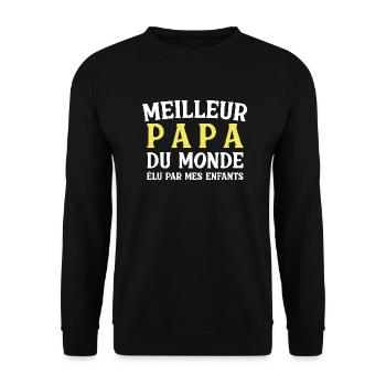 World's Best Dad, Father's Day Gift - Unisex Sweatshirt - black - Front - Alina (178cm) & Michal (187cm)