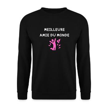 Meilleure Amie du monde vecteur - Sweat-shirt Unisexe - noir - Devant - Alina (178cm) & Michal (187cm)