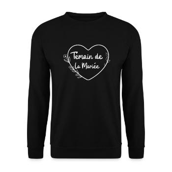 Bride's Witness Floral Heart - Unisex Sweatshirt - black - Front - Alina (178cm) & Michal (187cm)