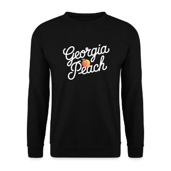 Georgia Peach Script - Unisex Sweatshirt - black - Front - Alina (178cm) & Michal (187cm)