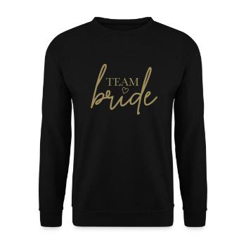 Team Bride mit Herz - Unisex Pullover - Schwarz - Vorne - Alina (178cm) & Michal (187cm)