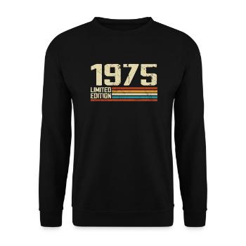 Vintage 1975 Retro Birthday - Born in 1975 - Unisex Sweatshirt - black - Front - Alina (178cm) & Michal (187cm)