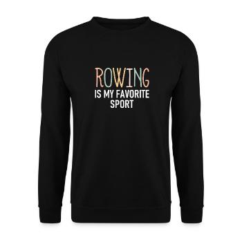 Rowing is my favorite Sport - Rudern - Ruderin - Unisex Pullover - Schwarz - Vorne - Alina (178cm) & Michal (187cm)