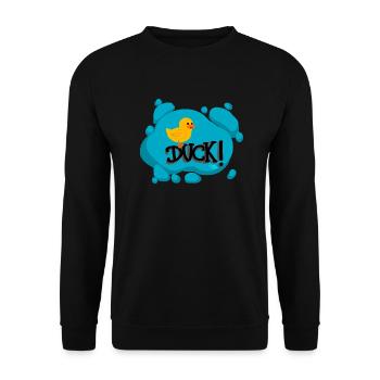 Duck! - Calypso Blous - Unisex Pullover - Schwarz - Vorne - Alina (178cm) & Michal (187cm)