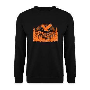 Berge-wilde Natur - Unisex Pullover - Schwarz - Vorne - Alina (178cm) & Michal (187cm)