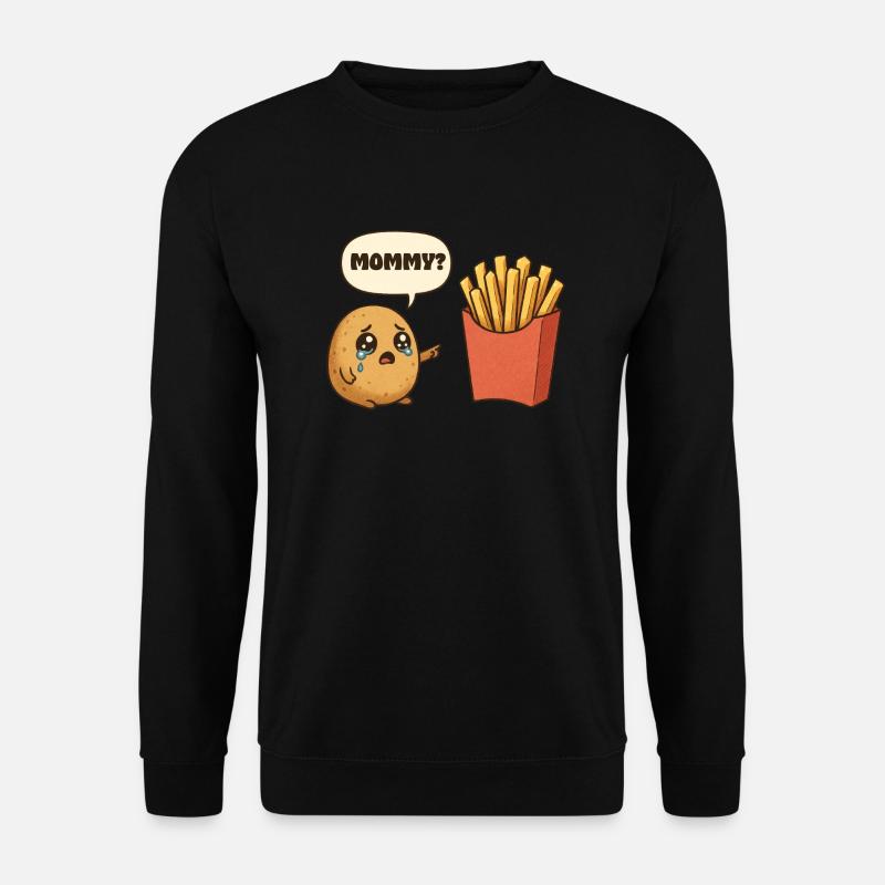 Kawaii Fritten Pommes Lustig - Unisex Pullover - Schwarz
