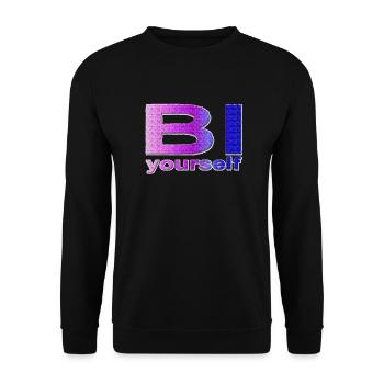 BI yourself - Unisex Pullover - Schwarz - Vorne - Alina (178cm) & Michal (187cm)
