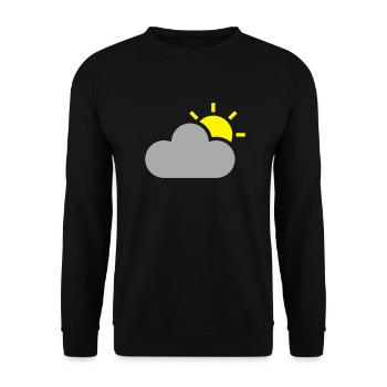 Symbole de temps - soleil et nuage - Sweat-shirt Unisexe - noir - Devant - Alina (178cm) & Michal (187cm)