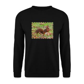 Ecureuil avec une noisette - Sweat-shirt Unisexe - noir - Devant - Alina (178cm) & Michal (187cm)