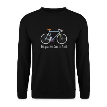 Ride your Bike - Unisex Pullover - Schwarz - Vorne - Alina (178cm) & Michal (187cm)