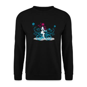 Flowers & Girls - Unisex Pullover - Schwarz - Vorne - Alina (178cm) & Michal (187cm)