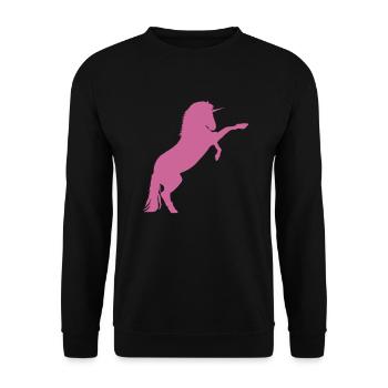 Einhorn - Unisex Pullover - Schwarz - Vorne - Alina (178cm) & Michal (187cm)
