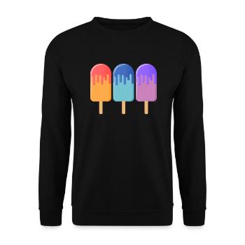Eis am Stiel 004 AllroundDesigns - Unisex Pullover - Schwarz - Vorne - Alina (178cm) & Michal (187cm)