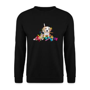 beagle with a brush - Unisex Sweatshirt - black - Front - Alina (178cm) & Michal (187cm)