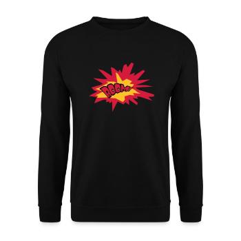boom text fire flame hot tnt dynamite explode - Unisex Sweatshirt - black - Front - Alina (178cm) & Michal (187cm)