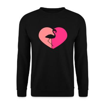 shape heart i love love silhouette outline flamingo - Unisex Sweatshirt - black - Front - Alina (178cm) & Michal (187cm)