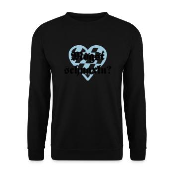 Mogst schnaxln - Unisex Pullover - Schwarz - Vorne - Alina (178cm) & Michal (187cm)