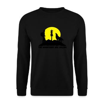 Der Berg ruft, wandern - Unisex Pullover - Schwarz - Vorne - Alina (178cm) & Michal (187cm)