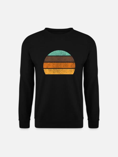 Retro Sonne Sunset Vintage Regebbogen Hintergrund - Unisex Pullover - Schwarz